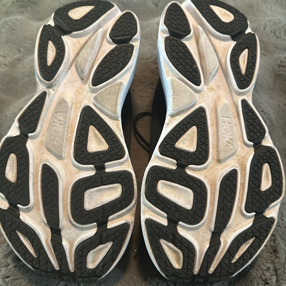 Hoka Bondi 8 Black and White Athletic Sneakers - Picture 5 of 9